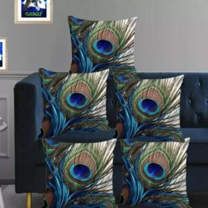 Divya Sur Fancy Digital Desgin Decorative Cushion Covers (16 X 16 Inch)Set of 5 Country of Origin : India