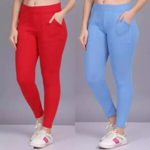 Divya Sur Fashionable Women’s Pocket Jeggings(pack of-2)