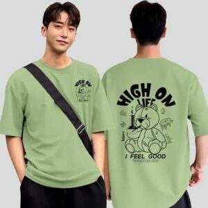 Divya Sur Trendy Men Round Neck Printed Oversize Cotton Blend Tshirt