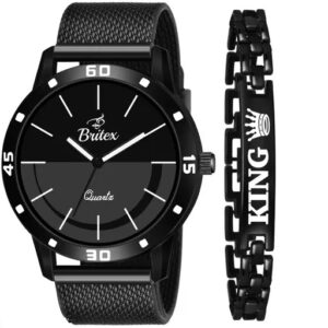 Divya Sur King Bracelet + Mesh Strap Watch Combo for Men/Boys