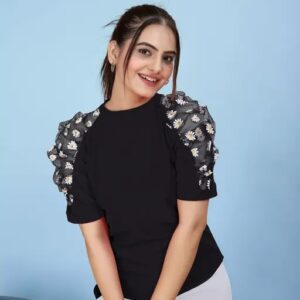 Divya Sur Casual Puff Sleeves Trendy Women Top (C1)