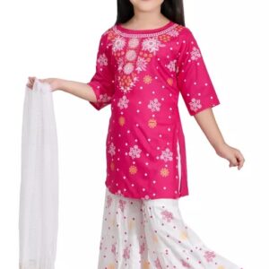 Divya Sur New Ethnic Kurta & Sahrara With Dupatta Sets (Pink)