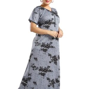 Divya Sur womens printed nighty – nightdress-maxi