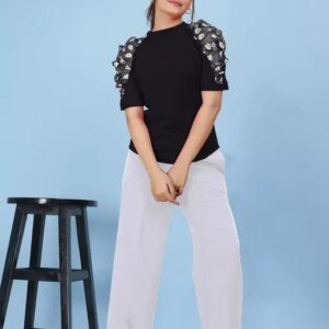 Divya Sur Casual Puff Sleeves Trendy Women Top (C1)