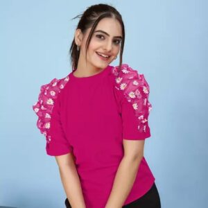 Divya Sur Casual Puff Sleeves Trendy Women Top (C2)