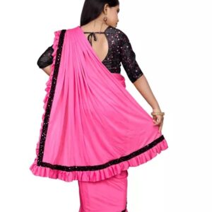Divya Sur Kids Lycra Saree With Unstitched Blouse piece