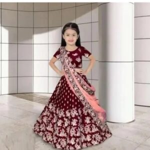 Divya Sur Maroon doll girls lehenga choli