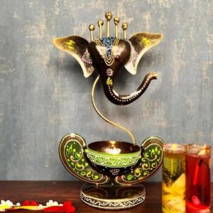 Divya Sur Metal Painted Ganesha Idol Showpiece