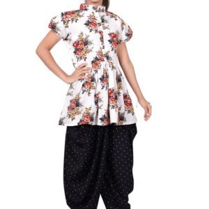 Divya Sur Girl Kurta Set white black