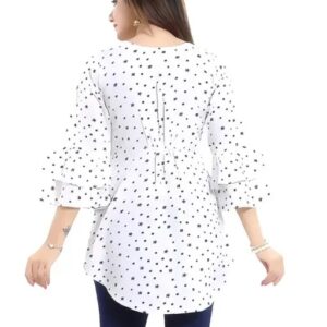 Divya Sur Woman’s Printed White Tunic Top