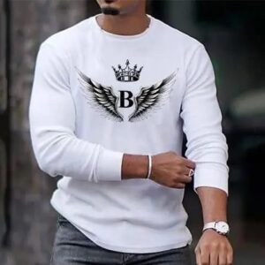 Divya Sur Mens Full Sleeve Printed Round Neck Polyester Tshirt