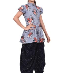 Divya Sur Girl Kurta Set grey black