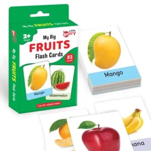 Divya Sur Fruits Flash Cards for Kids (32 Cards) | Fun Learning Toy for 2-6 years