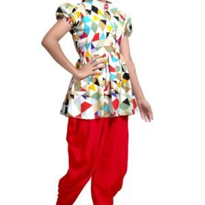 Divya Sur Girl Kurta Set multi red