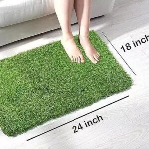 Divya Sur Multicolur Cotton And Green Grass Door Mat Pack of Artificial Grass Doormat 5pc combo 5pc