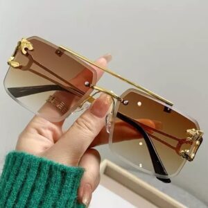 Divya Sur Women, Girls Gold Metal Rectangular , UV Protected Mc Stan Sunglasses (Pack of 1)