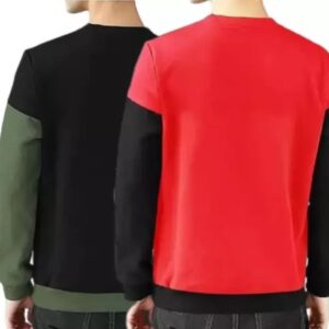 Divya Sur Men’s Trendy Casual Wear Half Sleeve Solid Round Neck Printed Cotton Blend Combo T-Shirts (Pack of 2)