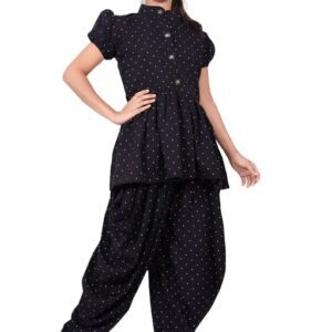 Divya Sur Girl Kurta Set black black