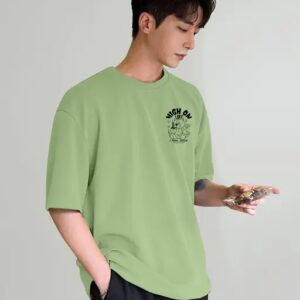 Divya Sur Trendy Men Round Neck Printed Oversize Cotton Blend Tshirt