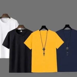 Divya Sur Man t-shirt Nevy White Mustrad Black Pack Of 4 Pcs