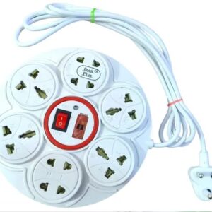 Divya Sur Mini Power Strip 8 in 1 Socket Extension Cord/Board with 1 Switch, LED Indicator, Safety Fuse & SOCKET International sockets, 2 Meter Cord Wire Length