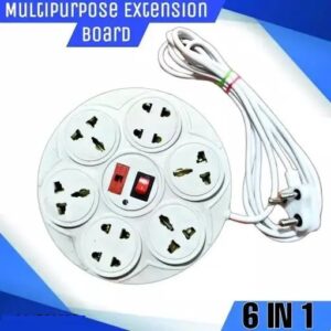 Divya Sur Mini Power Strip 8 in 1 Socket Extension Cord/Board with 1 Switch, LED Indicator, Safety Fuse & SOCKET International sockets, 2 Meter Cord Wire Length