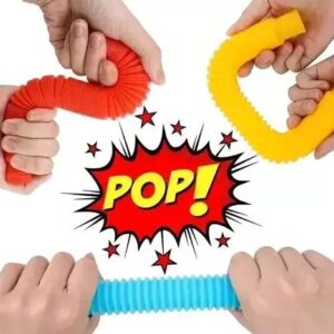 Divya Sur Pop Tube Toy for Kid Fidget Sensory Early Education Toy for Kid Stress Anxiety Relief Bandable Stiming Toys (6 Piece)