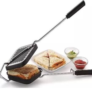 Divya Sur Nonstick Grill Sandwich Toaster | Grill Sandwich Maker | Gas Sandwich Toaster (Black)