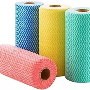 Divya Sur Kitchen Printed Tissue Rolls – Non-Woven Reusable and Washable Kitchen Printed Tissue Roll – 4 Roll (120 Pulls Each)