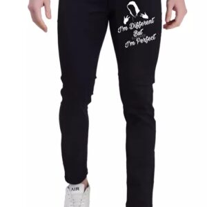 Divya Sur Printed Denim jeans black