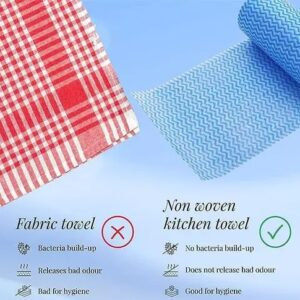 Divya Sur Kitchen Printed Tissue Rolls – Non-Woven Reusable and Washable Kitchen Printed Tissue Roll – 4 Roll (120 Pulls Each)