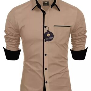 Divya Sur Men Regular Fit Solid Button Down Collar Formal Shirt