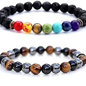 Divya Sur 7 Body Chakras Healing Bracelet + Triple Protection Strong Healing Bracelet