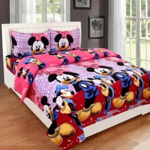 Divya Sur TC Poly Cotton Floral Double Bedsheet with 2 Matching Pillow Covers