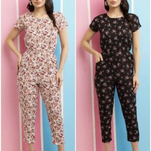 Divya Sur PRINTED JUMPSUIT COMBO FOR WOMEN AND GIRL