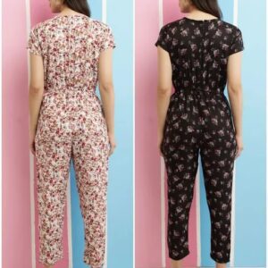 Divya Sur PRINTED JUMPSUIT COMBO FOR WOMEN AND GIRL