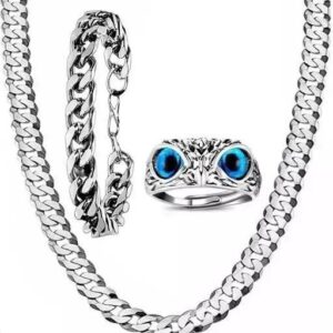 Divya Sur Classic Stainless Steel Silver Chain Necklace Silver Plated Chain for Men (Silver)