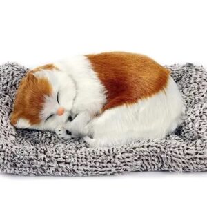 Divya Sur Cute Cat Soft Plush Press Simulation Sound Animal Cute Cotton, Faux Animal Fur Sleeping Cat Stuffed Toy