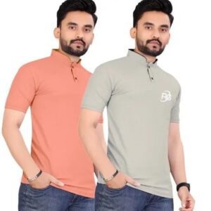 Divya Sur Combo T Shirt Chinese Collar Pack Of 2