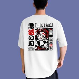Divya Sur Trendy Men Round Neck Printed Oversize Cotton Blend Tshirt (white)