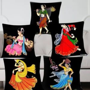 Divya Sur Fancy Digital Desgin Decorative Cushion Covers (16 X 16 Inch)Set of 5