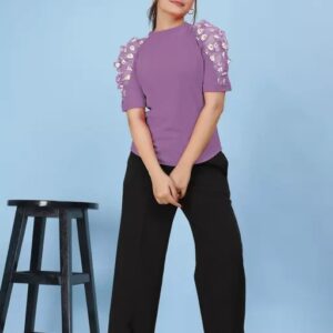 Divya Sur Casual Puff Sleeves Trendy Women Top